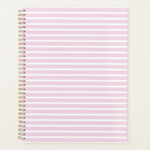 Modern light pink white stripe pattern girly cute planner