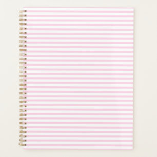 Modern light pink white stripes pattern girly cute planner