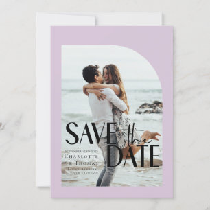 Modern, Light-Purple Photo-Save the Date Invitation