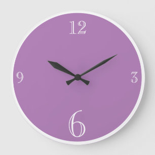 Modern Light Purple Solid colour Basic minimalist Large Clock