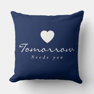 Modern Light Purple ''Tomorrow Needs You'' Throw Pillow