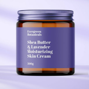 Modern light purple waterproof cosmetics jar label