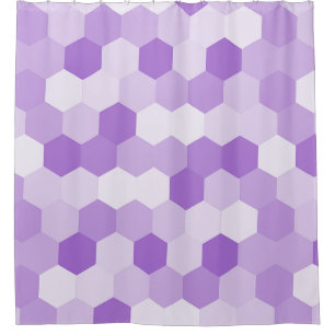 Modern Light Purple White Hexagonal Geometric