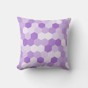 Modern Light Purple White Hexagonal Geometric Throw Pillow