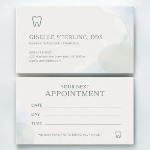Modern Light Sage Green Dentist Office Appointment Card