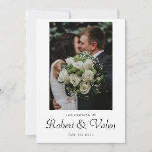 Modern Light Sage Photo Wedding Save Date Invitation
