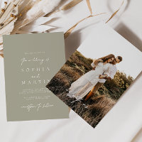 Modern Light Slate Grey Photo Wedding Invitation