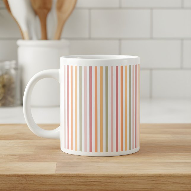 Modern light stripes large coffee mug (mug with light colored stripes)