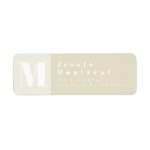 Modern Light Taupe Colour Block Return Address