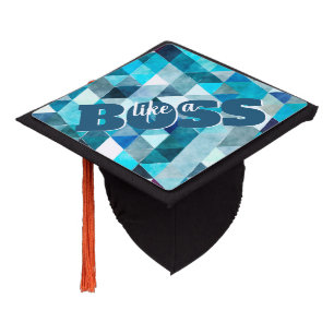 Modern Like a Boss Abstract Graduation Cap Topper