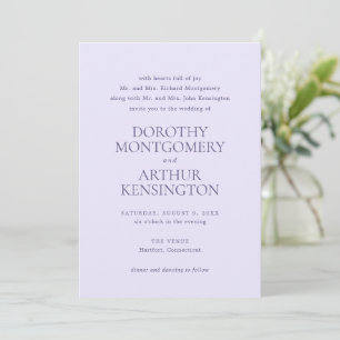 Modern Lilac Elegant Wedding Invitation