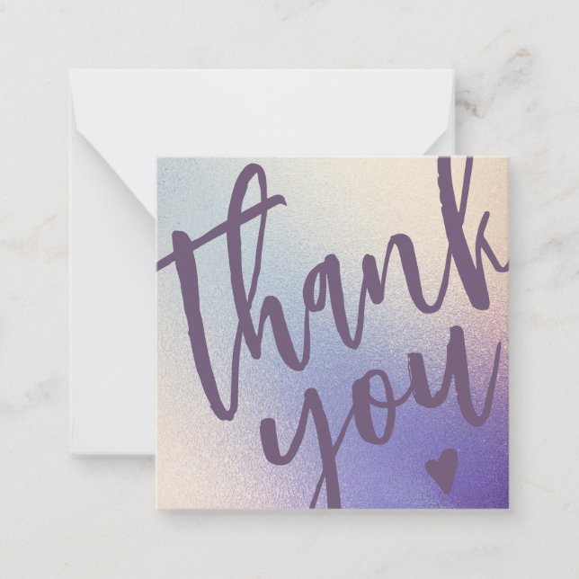 Modern Lilac Glitter Business Thank You Insert Card (Front)