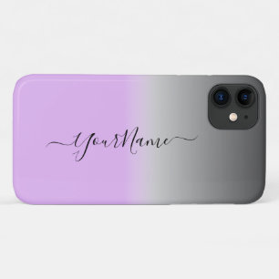 modern  lilac-grey  ombré personalized  iPhone 11 case