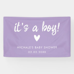 Modern Lilac it's a BOY Baby Shower Banner