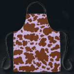 Modern Lilac Purple and Brown Cow Skin Print Apron<br><div class="desc">Modern,  trendy cow skin animal print in pastel purple,  lavender,  lilac colours. Stylish cowboy cow print for a modern cowgirl.</div>
