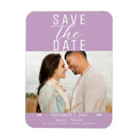 Modern Lilac Purple Save the Date Wedding Photo