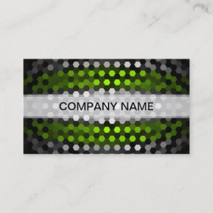 Modern Lime and Grey Hexagons Pattern Business Card