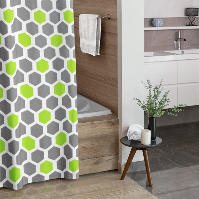 Modern Lime Green Grey Hexagon Geometric (Creator Uploaded)