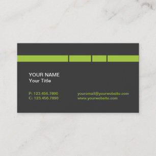 Modern Lime Green/Grey Lines and stripes Business Card