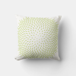 Modern Lime Green Sunburst Dash Abstract Geometric Throw Pillow
