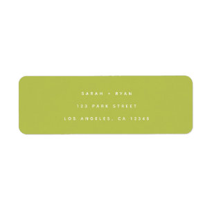 Modern Lime Green Wedding Return Address