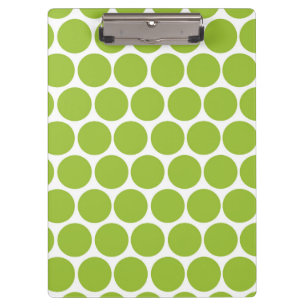 MODERN LIME GREEN, WHITE POLKA DOTS CLIPBOARD
