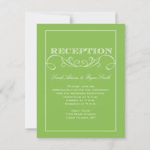 Modern Lime Swirl Wedding Reception Invitation
