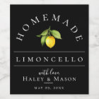 Modern Limoncello Black Beverage Label