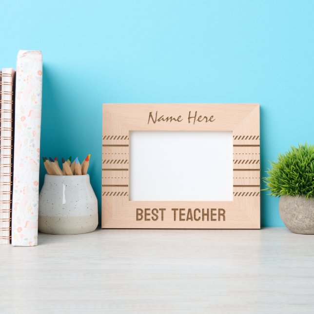 Modern Line Art, Best Teacher Etched Frames (Front)