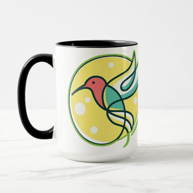 Modern Line Art Bird Mug (Left)