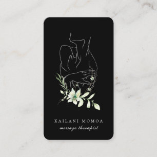 Modern Line Art Feminine Floral Business Card