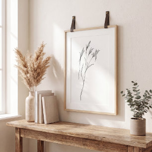 Modern line art flower elegant stylish aesthetic Poster