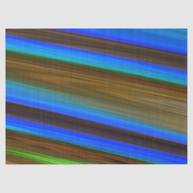 Modern Line Art Peacock Feather Colours Tissue Paper (Front)