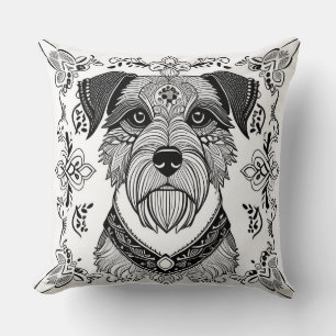Modern Line art Pet Sketch Home Décor Gift  Throw Pillow