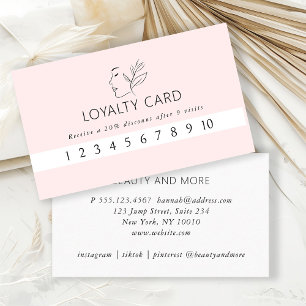 Modern, Line Art, Woman, Light-Pink, Salon,  Business Card