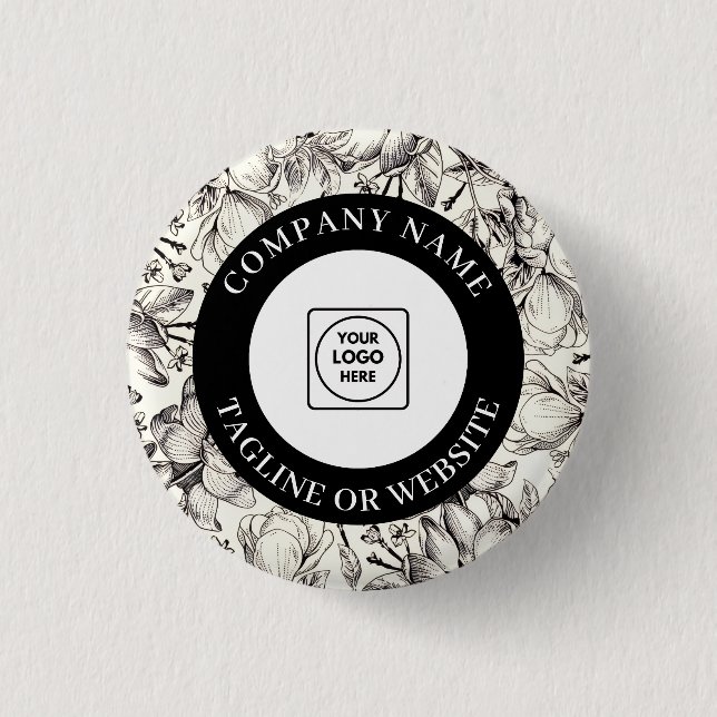 Modern Line Artwork Branding with Custom Editable  1 Inch Round Button (Front)