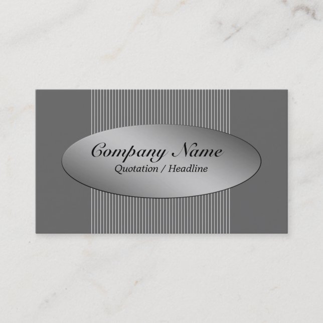 Modern Line Colours Silver Business Card (Front)