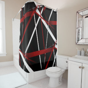 Modern Line Urban Geometry Black White Red