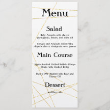 Modern Line Wedding Menu Flat Card