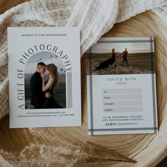 Modern Lined Arch Photography Gift Certificate (Creator Uploaded)
