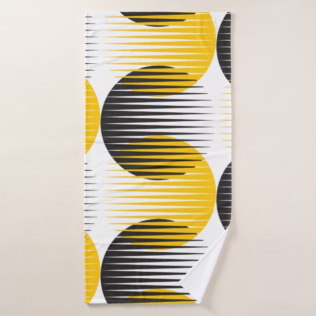 Modern lines and circle geometric seamless pattern bath towel (Bath Towel)