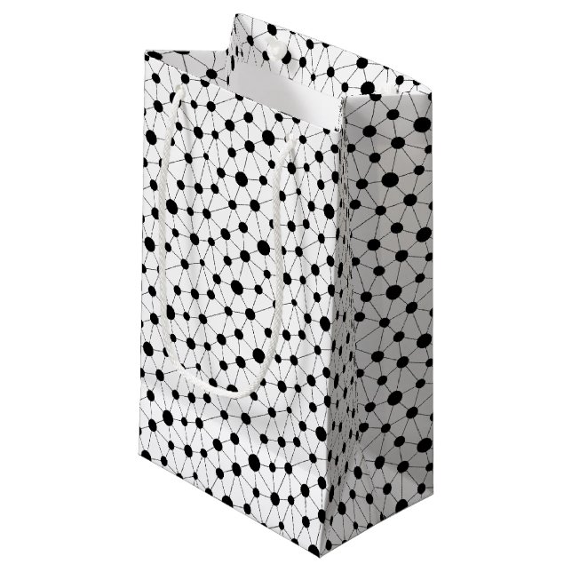 Modern lines and dots  small gift bag (Front Angled)
