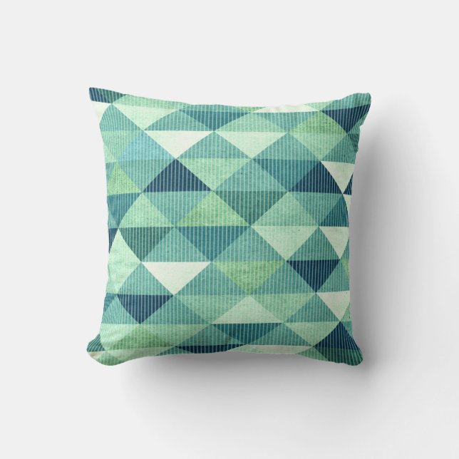 Modern Lines Geometric | teal Throw Pillow (Front)