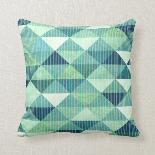 Modern Lines Geometric teal Throw Pillow