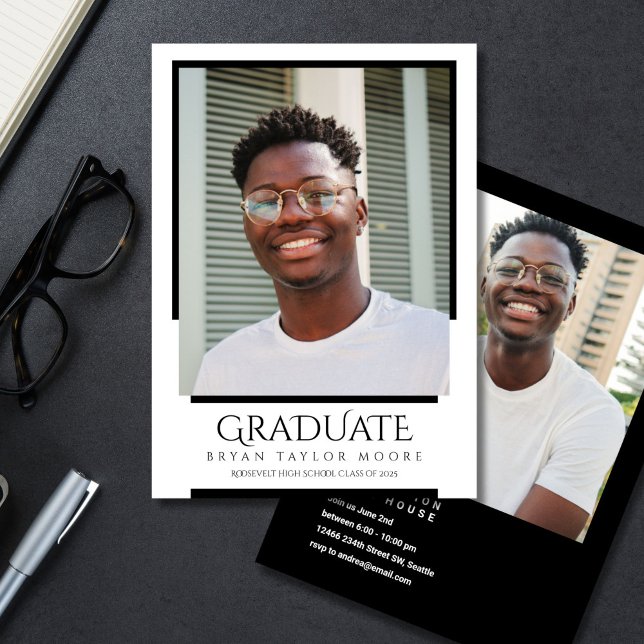 Modern Lines Graduate Photo Announcement (Creator Uploaded)