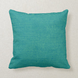 Modern Lines "Nubby Linen Look"   teal Throw Pillow