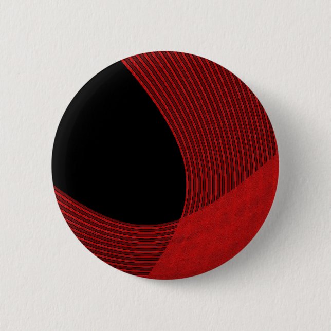 Modern Lines Red and Black 2 Inch Round Button (Front)