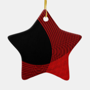 Modern Lines Red and Black Ceramic Ornament