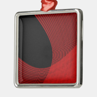 Modern Lines Red and Black Metal Ornament