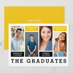 Modern Lines Sibling Graduation Announcement
